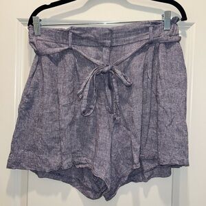 H&M linen purple shorts